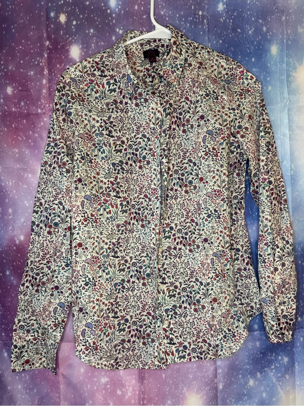 J.crew made with liberty fabric button down shirt